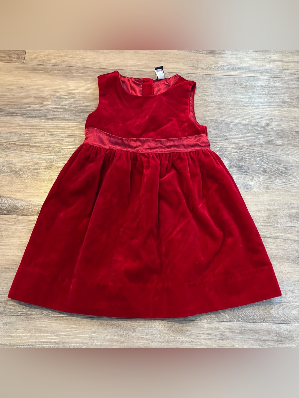 Vintage Y2K Baby Gap red velvet sleeveless Christmas holiday dress 18-24 months